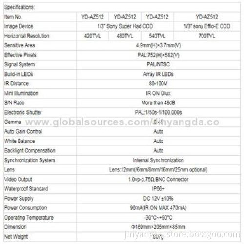 Waterproof Array IR Security Camera